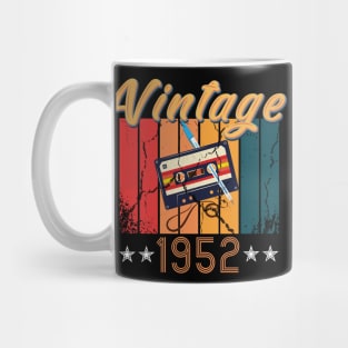 68th Birthday 68 Years Old 68th Vintage Retro cassette Mixtape Music Cassette 1952 Birthday Mug